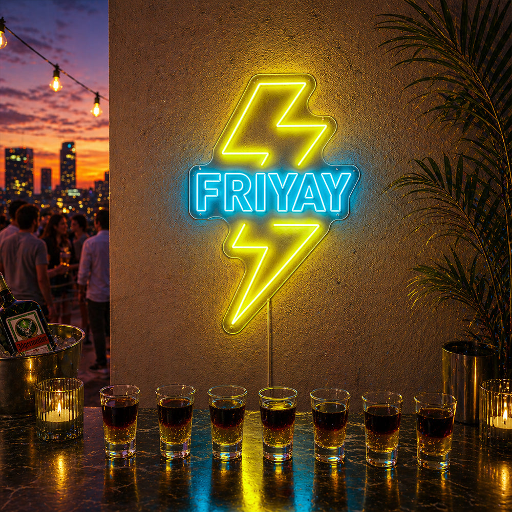 Vrijdag leidde neon teken - gemaakt in London Party Neon Signs