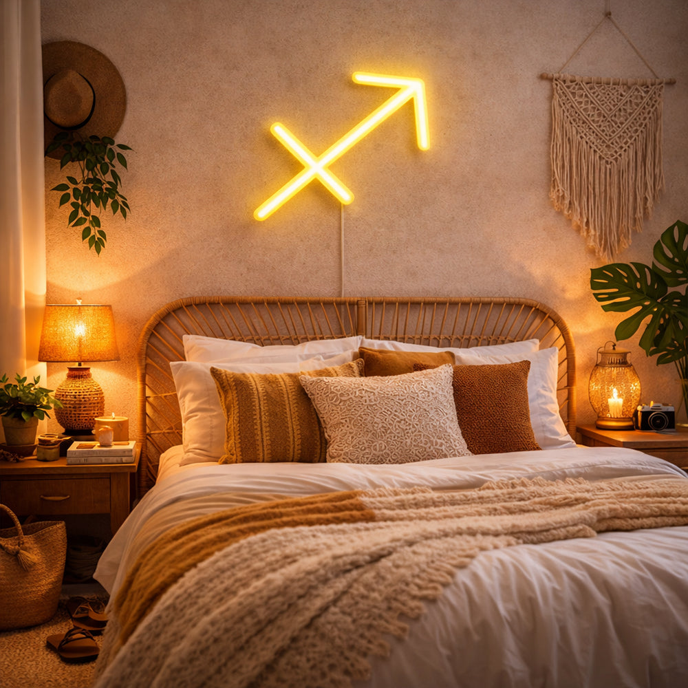 Sagitario liderando el letrero de neón - Hecho en Londres Signs de neón del zodiaco