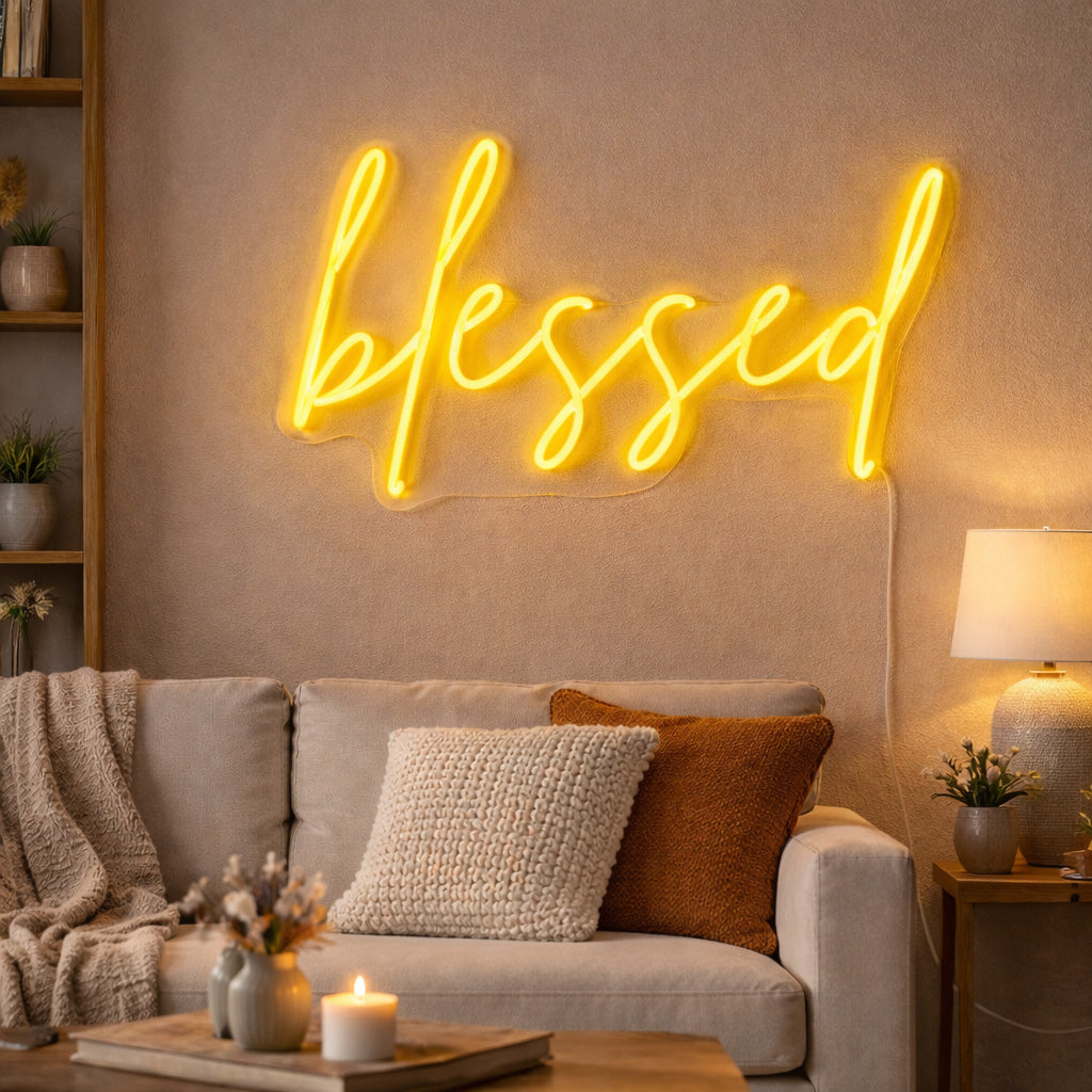 Blessed LED Neon Sign - Made in London Inspirational Neon Signs