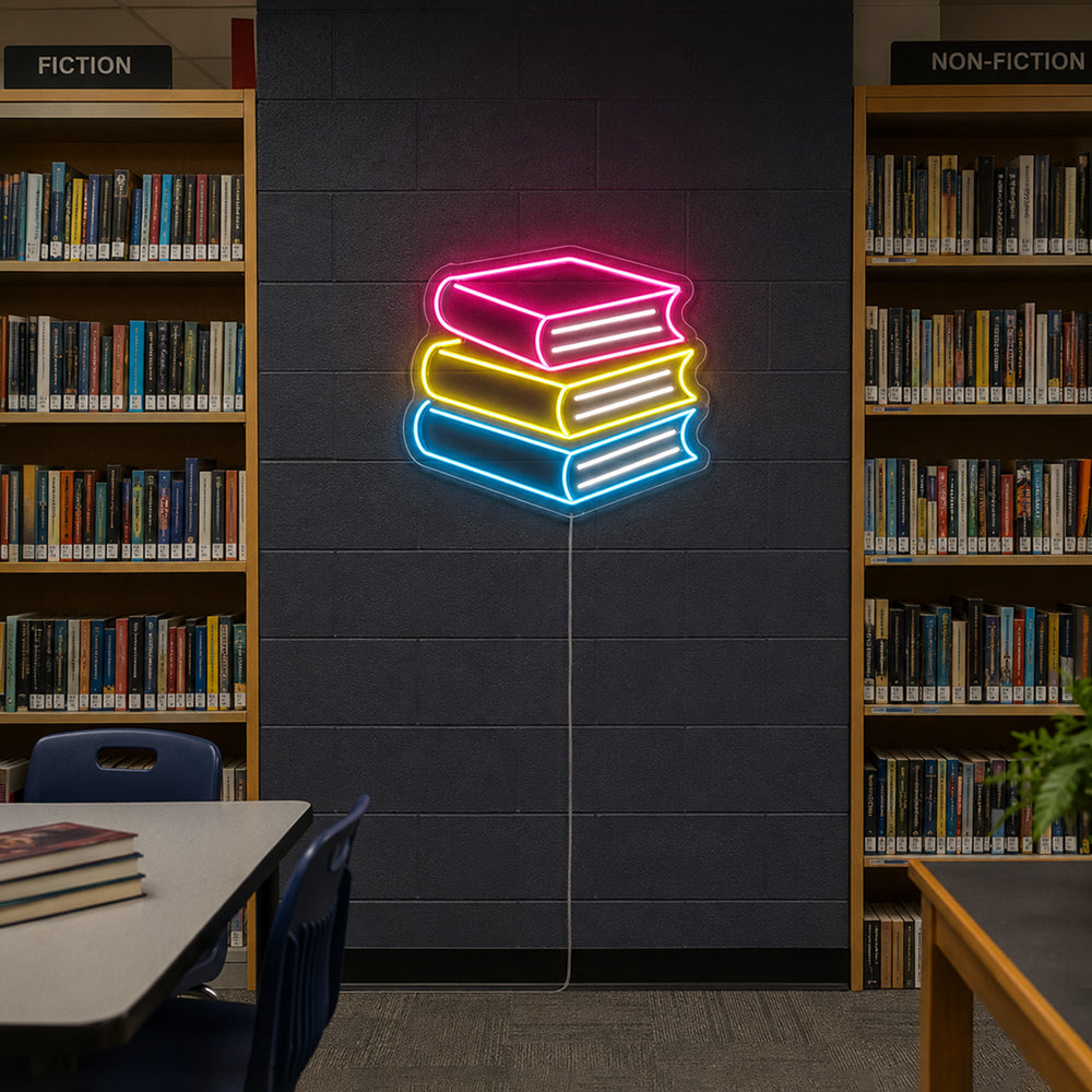 Books LED Neon Sign - Planet Neon Made in London Neon Signs
