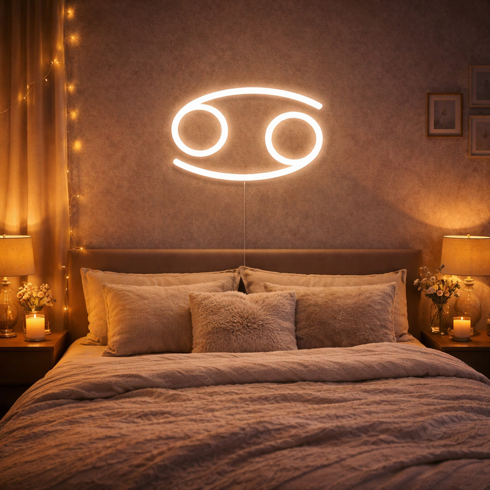 Señal de neón liderado por cáncer: hecha en London Zodiac Neon Signs