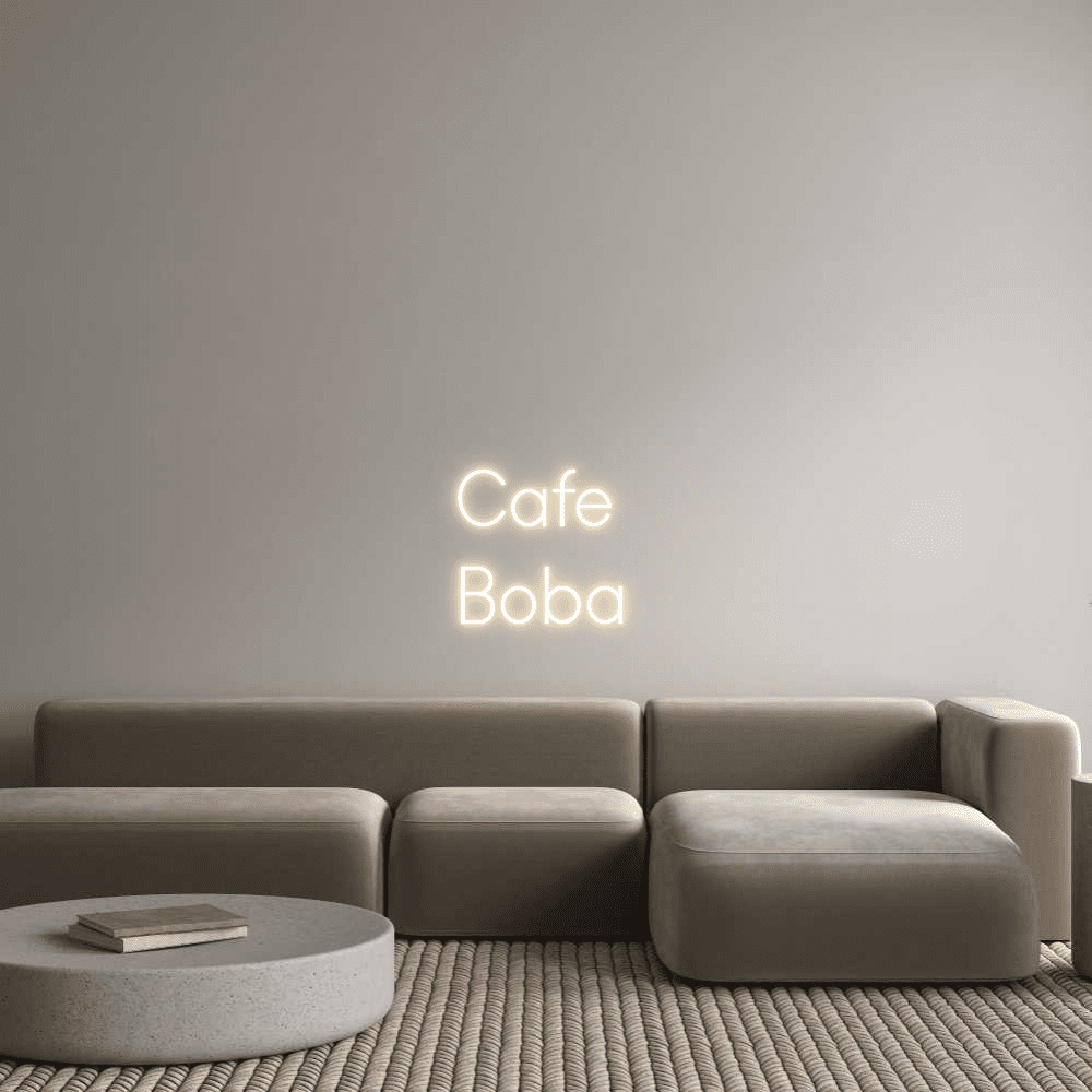 Aangepaste neonreclame online editor Cafe Boba - Planet Neon