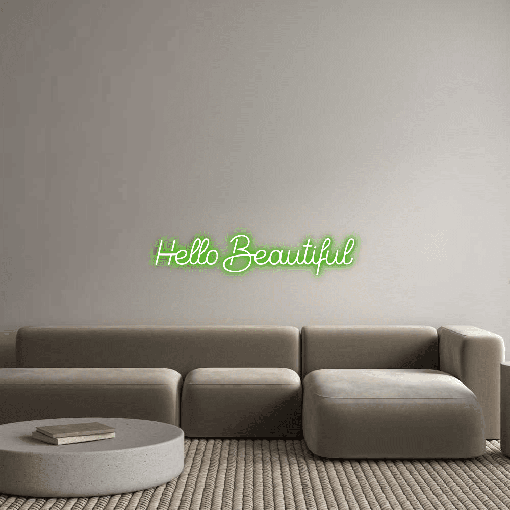 Aangepaste neonreclame online editor Hallo mooi - Planeet Neon