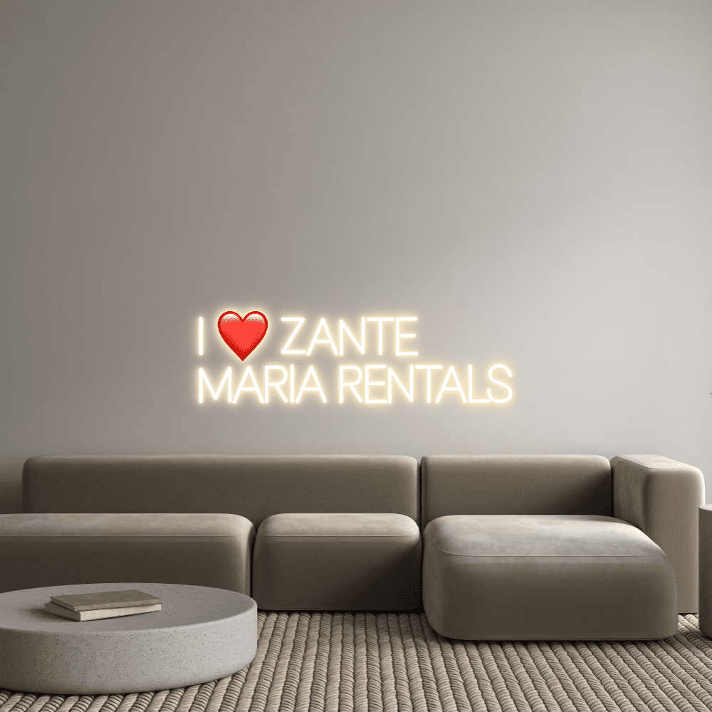 Aangepaste neonreclame online-editor I ❤️ ZANTE MARI... - Planeet Neon