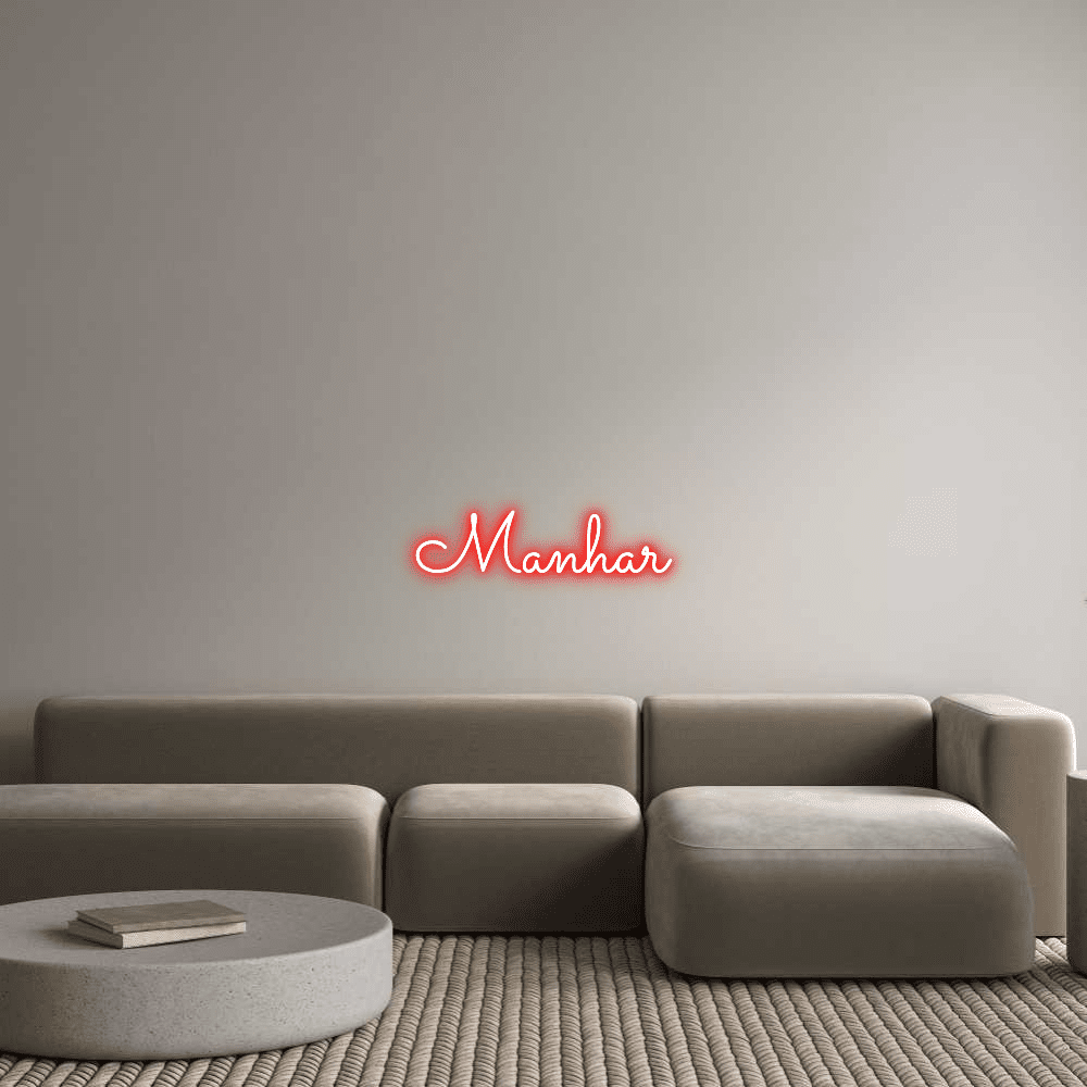 Aangepaste neonreclame online editor Manhar - Planeet Neon