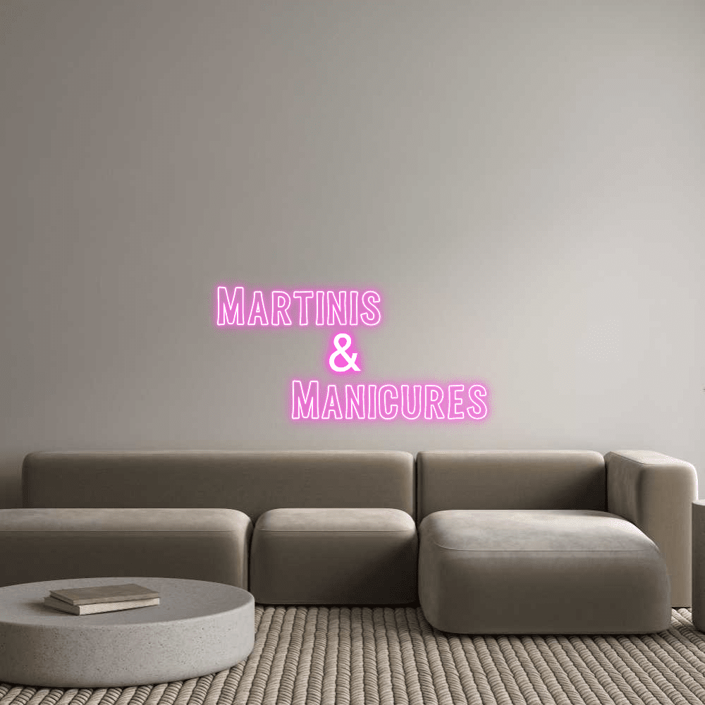 Aangepaste neonreclame online editor Martinis & Mani... - Planet Neon