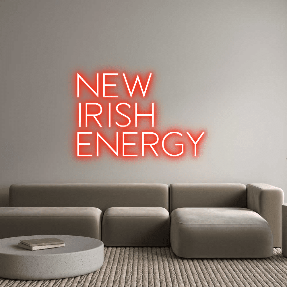 Editor en línea de letreros de neón personalizados NUEVA ENERGÍA IRLANDESA... - Planet Neon