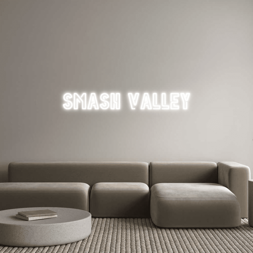 Aangepaste neonreclame online editor Smash VALLEY - Planeet Neon