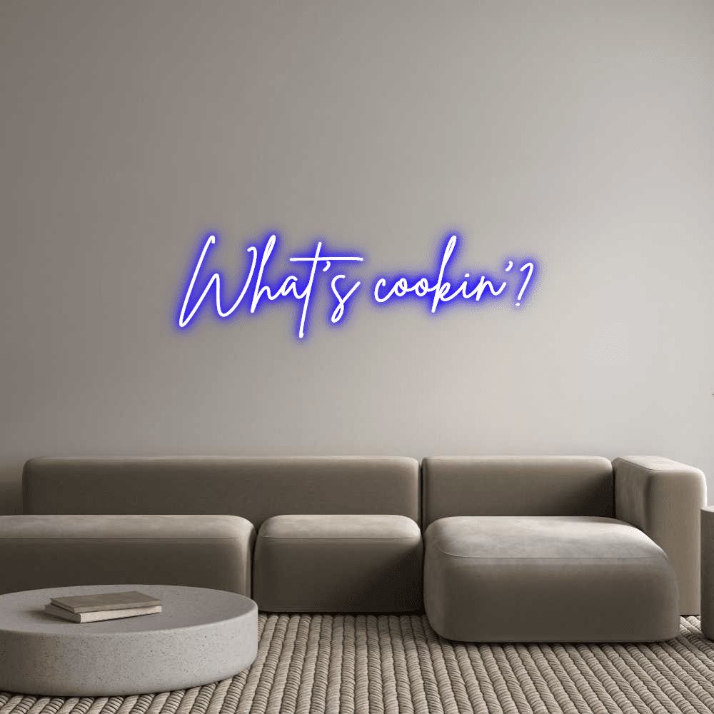 Editor en línea de letreros de neón personalizados ¿Qué se está cocinando? - Planeta Neón
