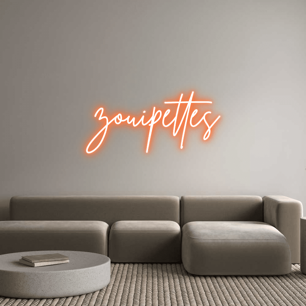 Aangepaste neonreclame online editor zouipettes - Planeet Neon