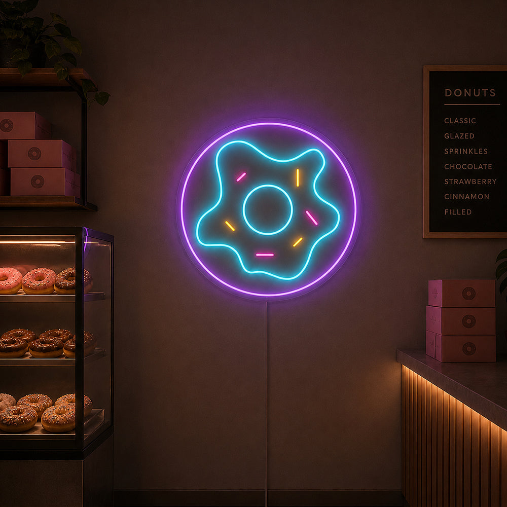 Donut førte neonskilt - lavet i London madrestauranter neonskilte