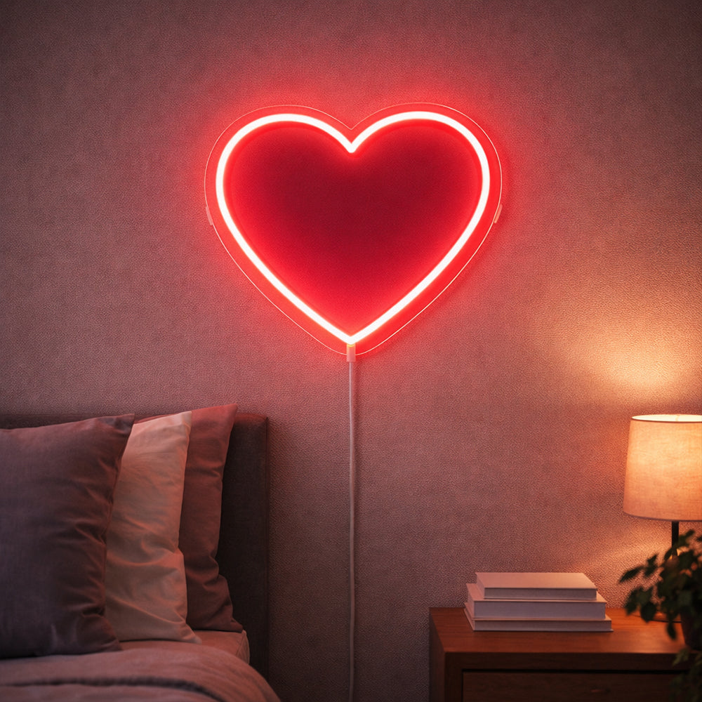 Signo de neón liderado por el corazón - Planeta Neon Made in London Neon Signs