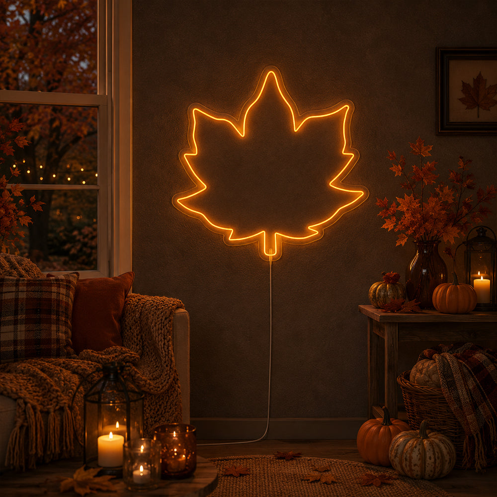 Maple Leaf - Efterårets interiør førte neonskilt lavet i London