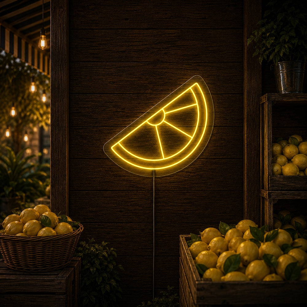 Lemonskive førte neonskilt - lavet i London madrestauranter neonskilte
