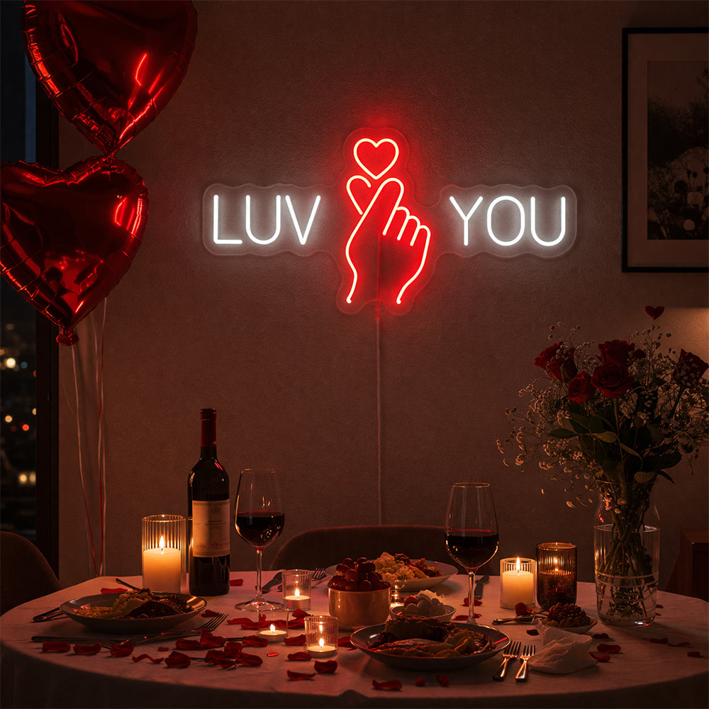 Luv You LED Neon Sign - Made in London Wedding Neon Signs