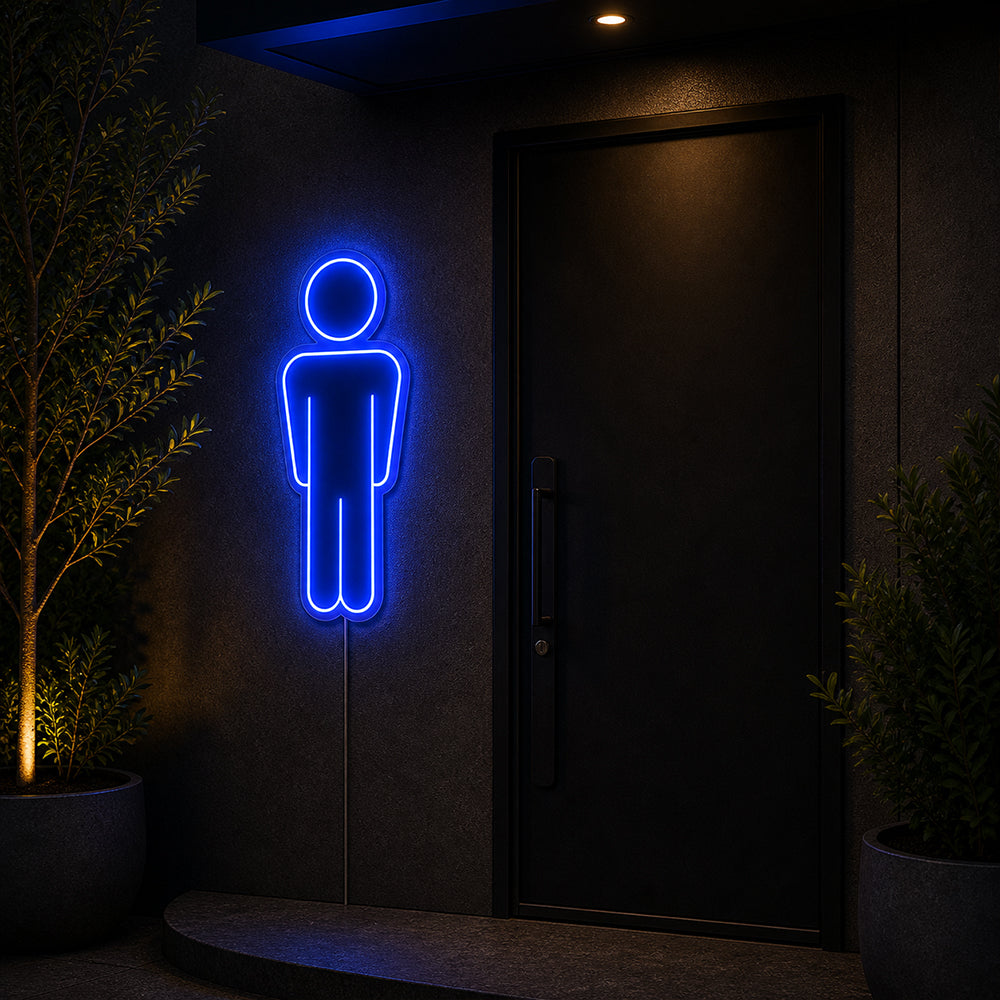 Señal de neón LED de unisex: letreros de neón del baño hechos en Londres
