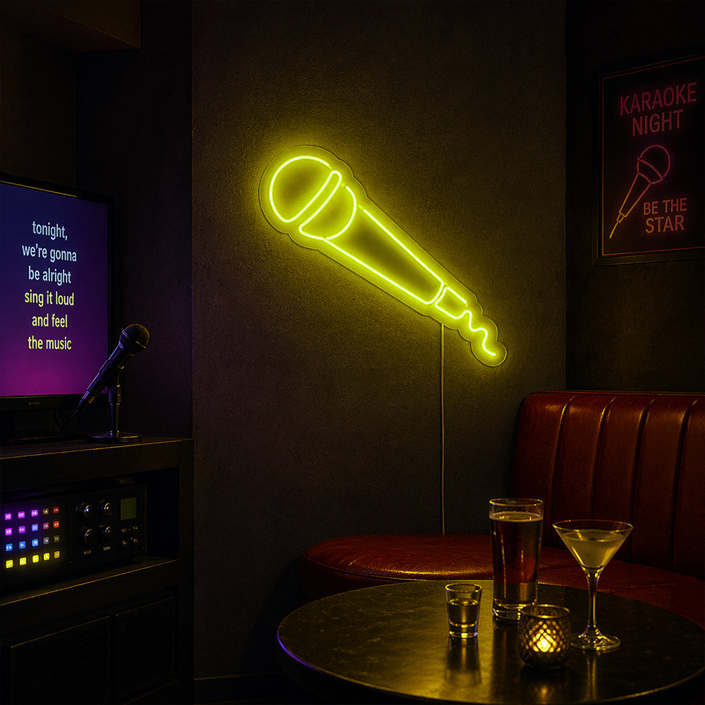 Microfoon LED neon teken - Made in London Music Neon Signs