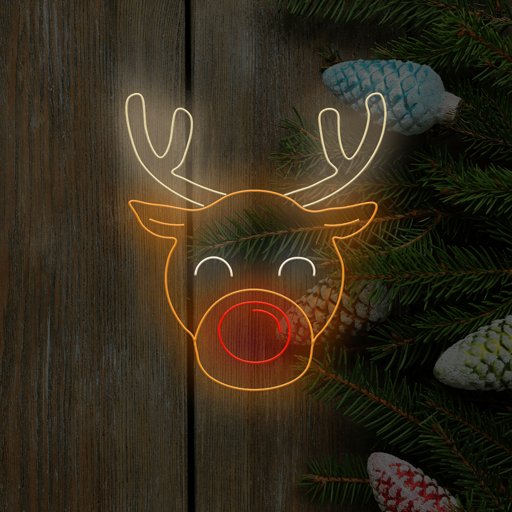 Rudolph Reindeer LED Neon Sign - Laget i London Christmas Neon Signs - Planet Neon