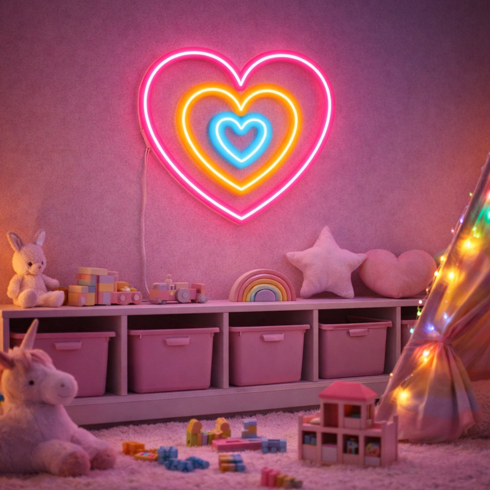Rainbow Heart LED NEON SILT - Planet Neon Made in London Neon Signs