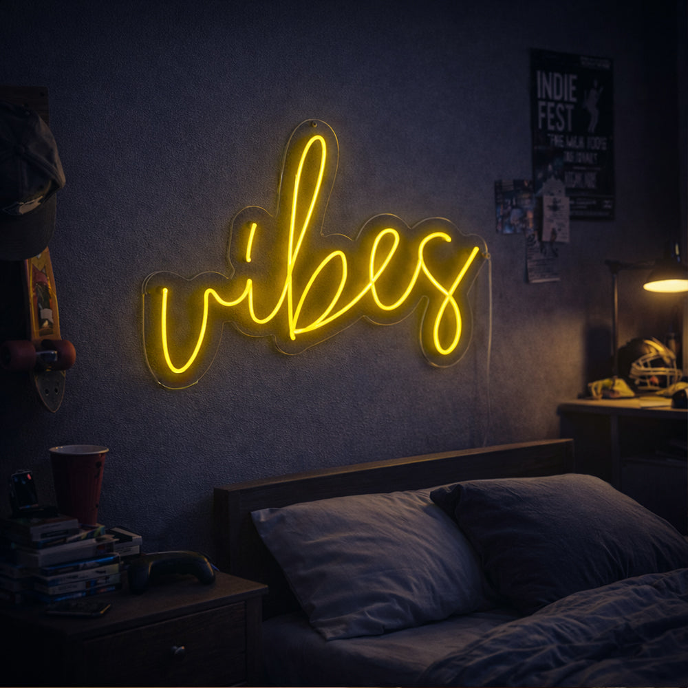 VIBES LED Neon Sign - Made in London Inspirational Neon Signs