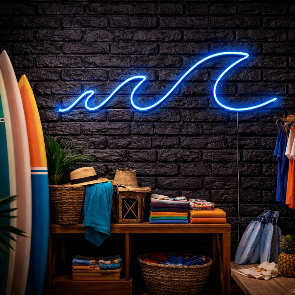 Signo de neón liderado de las olas - Planeta Neon Hecho en Londres NEON Signs