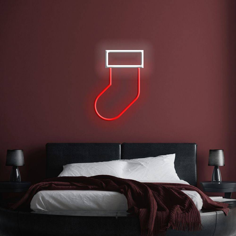 Christmas Stocking LED Neon Sign - Planet Neon