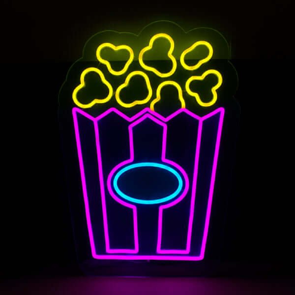 Popcorn LED Neon Sign - Made in London Mat Restauranter Neon Signs - Planet Neon