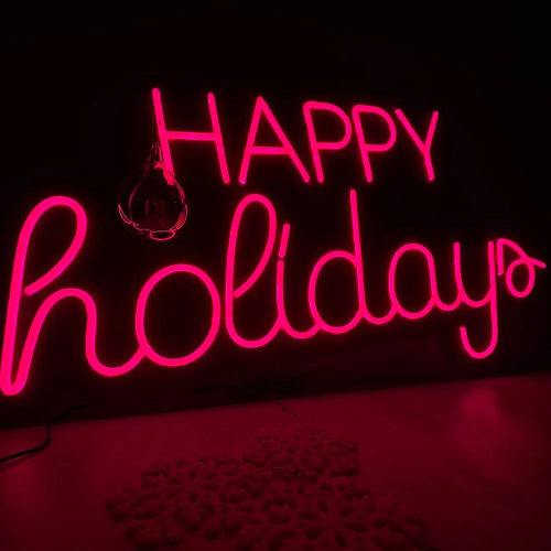 Happy Holidays LED Neon Sign - Planet Neon Made in London Neon Signs