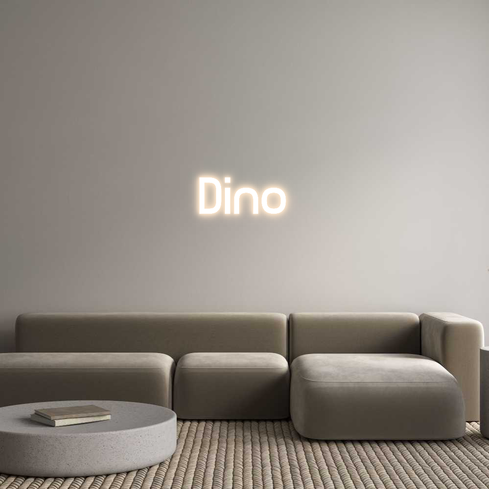 Aangepaste neonreclame met achtergrondverlichting online-editor Dino