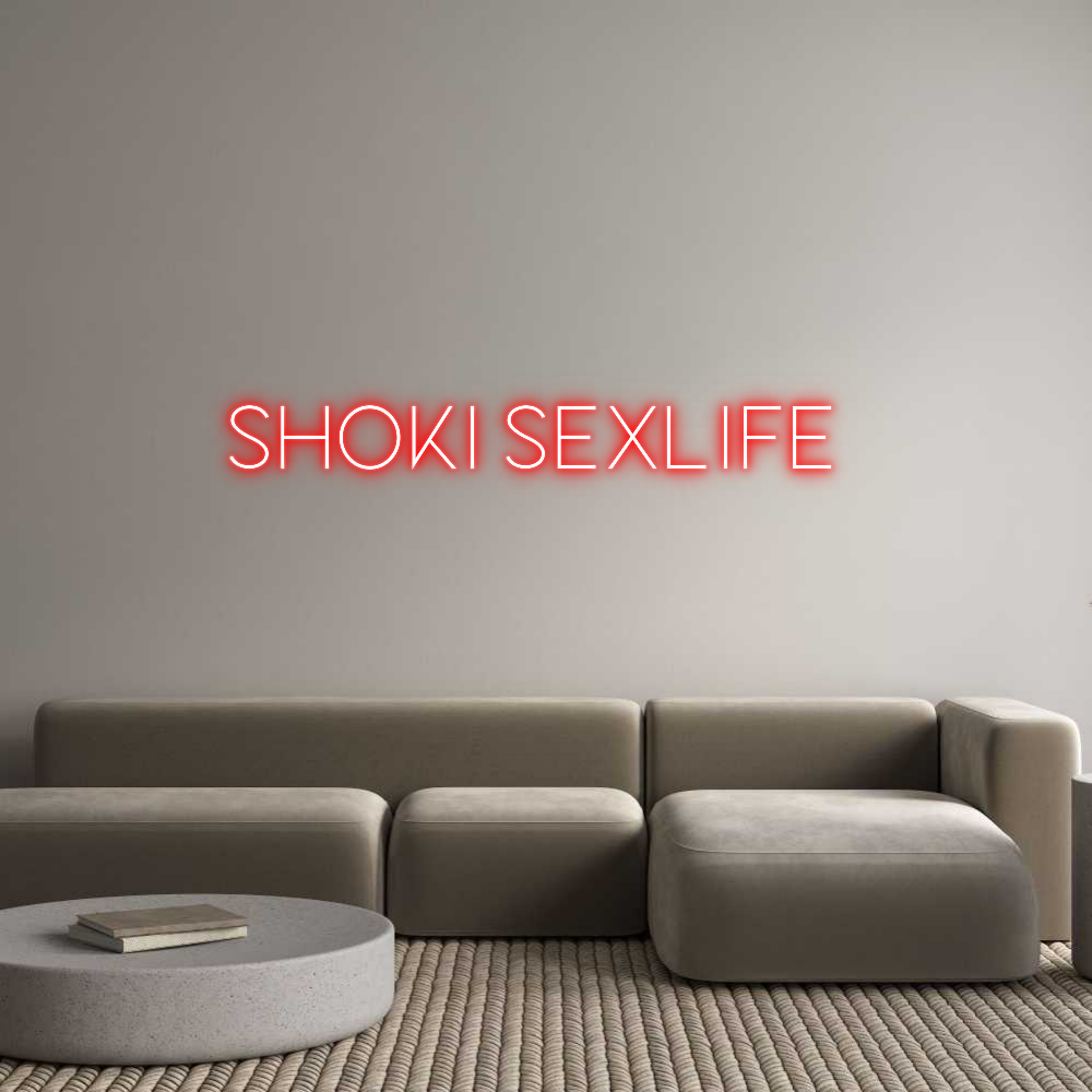 لافتة نيون مضاءة من الخلف مخصصة محرر على الإنترنت Shoki Sexlife