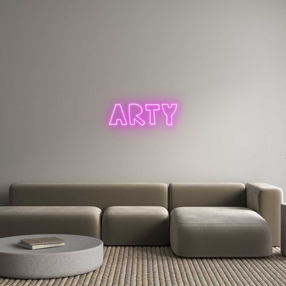 Aangepaste neonreclame met achtergrondverlichting online-editor ARTY