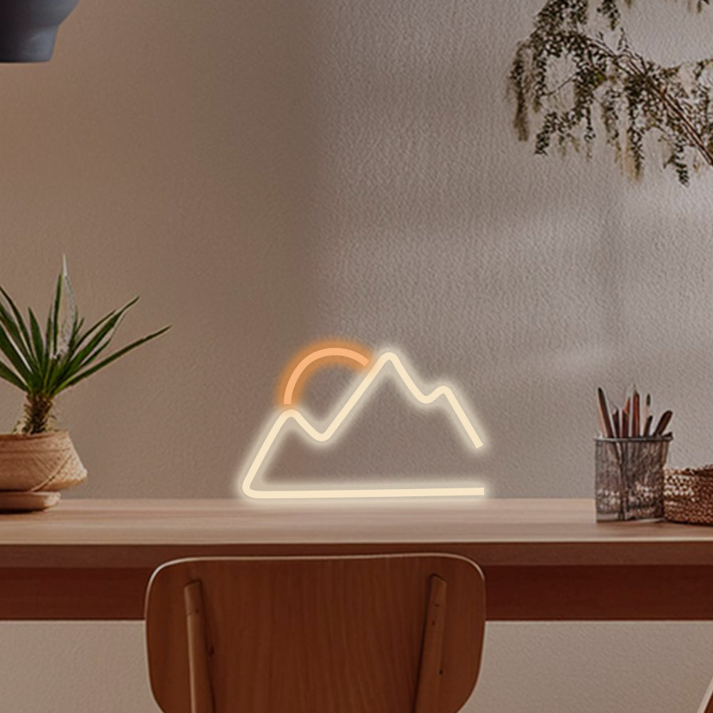 Sunset Mountain LED Desktop Neon Sign - Planet Neon Lavet i London Neon Skilte