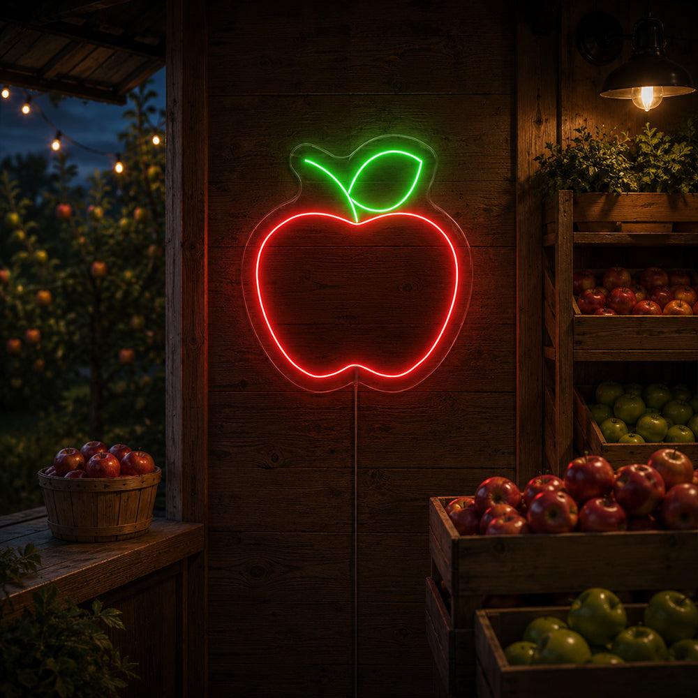 Enseigne de néon dirigée par Apple - Made à Londres Restaurants Food Signons