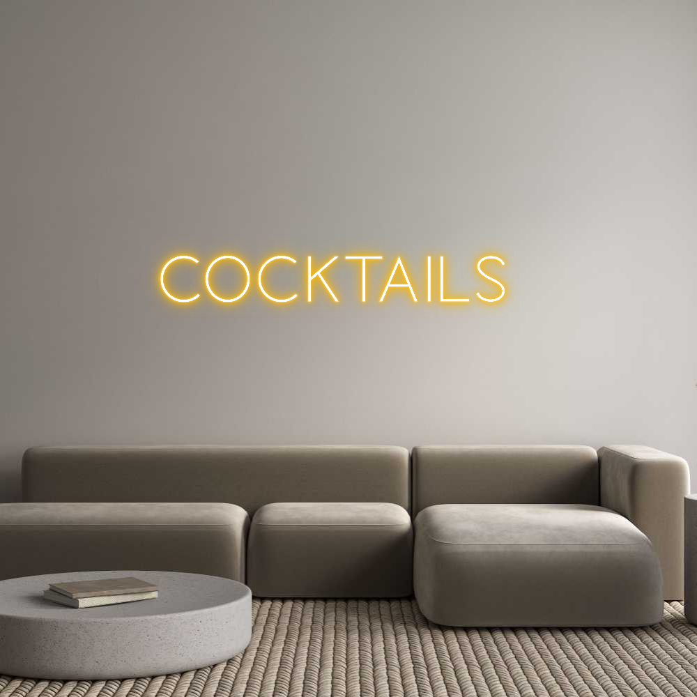 Aangepaste neonreclame met achtergrondverlichting Online-editor COCKTAILS