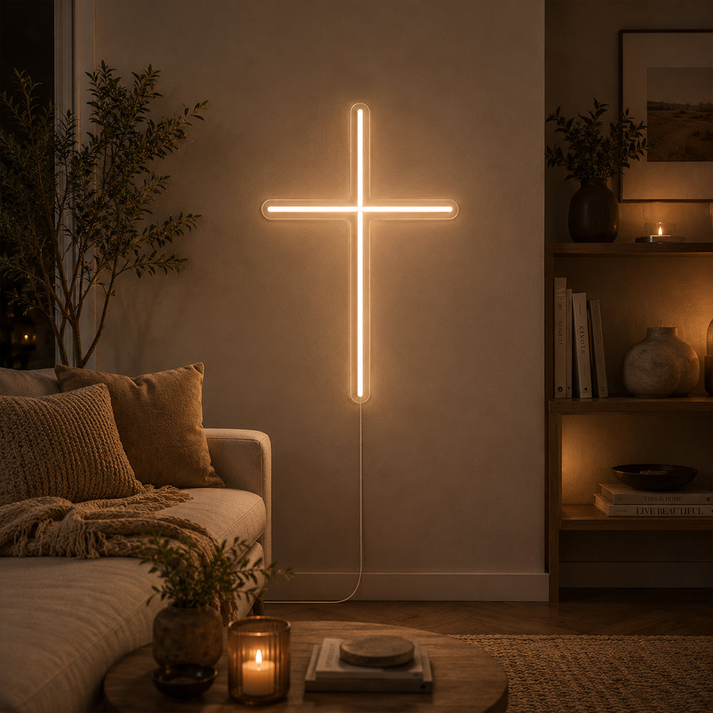 Christian Cross førte neonskilt - Planet Neon lavet i London Neon Signs