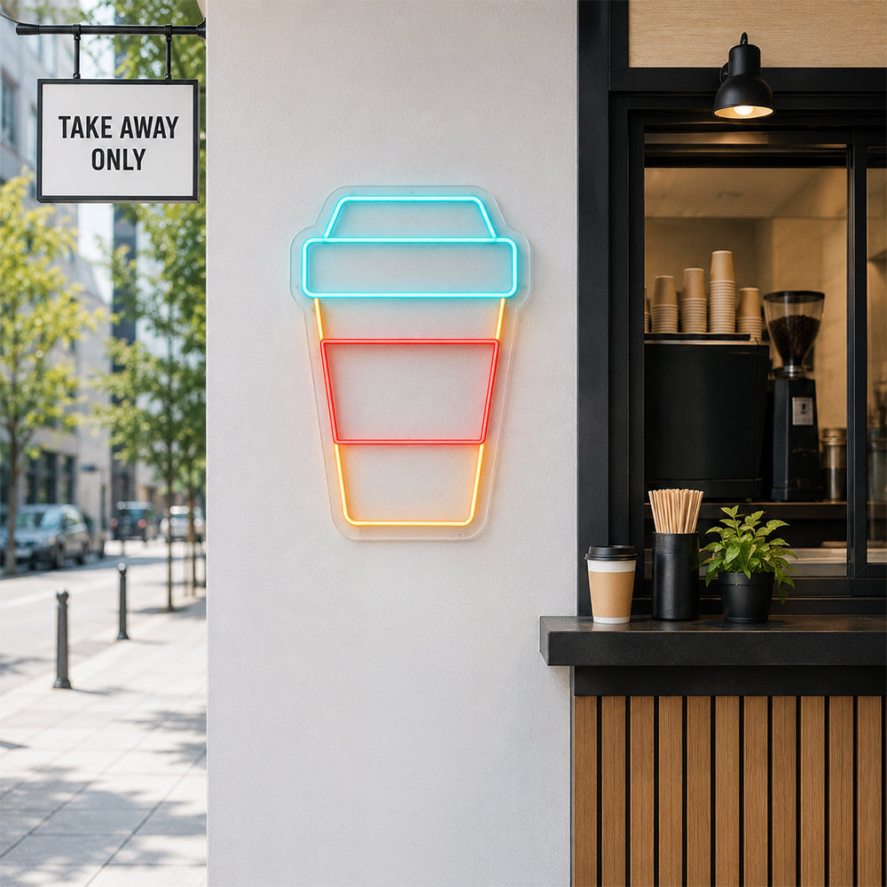 Cup LED Neon Sign - Made in London Drink Restauranter Neonskilte