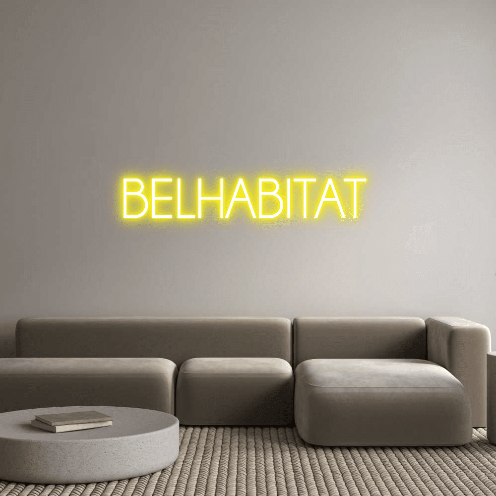 Aangepaste neonreclame online editor BELHABITAT - Planeet Neon