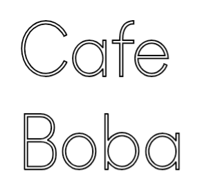 Aangepaste neonreclame online editor Cafe Boba - Planet Neon