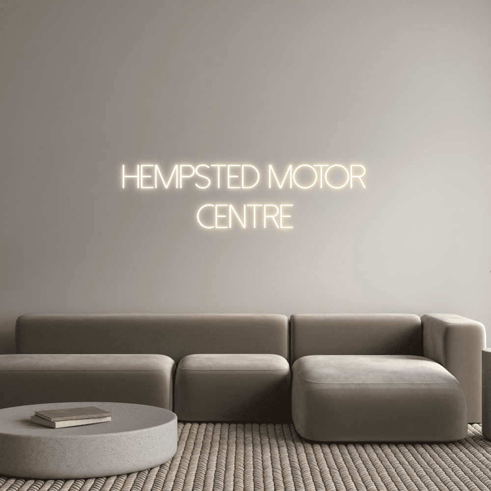 Editor en línea de letreros de neón personalizados HEMPSTED MOTOR... - Planet Neon
