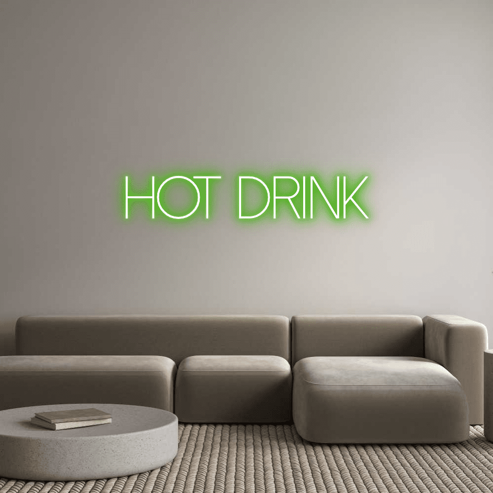 Aangepaste neonreclame online editor warme drank - Planet Neon