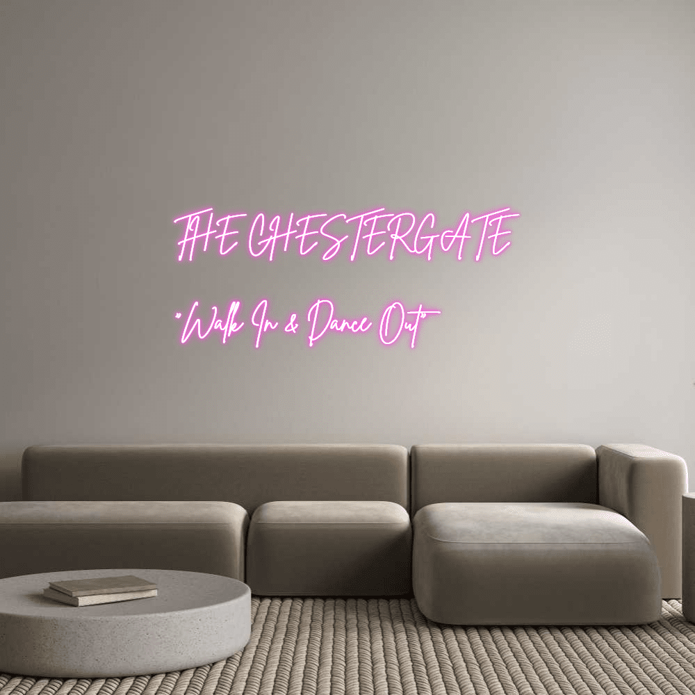Aangepaste neonreclame online editor THE CHESTERGATE... - Planeet Neon