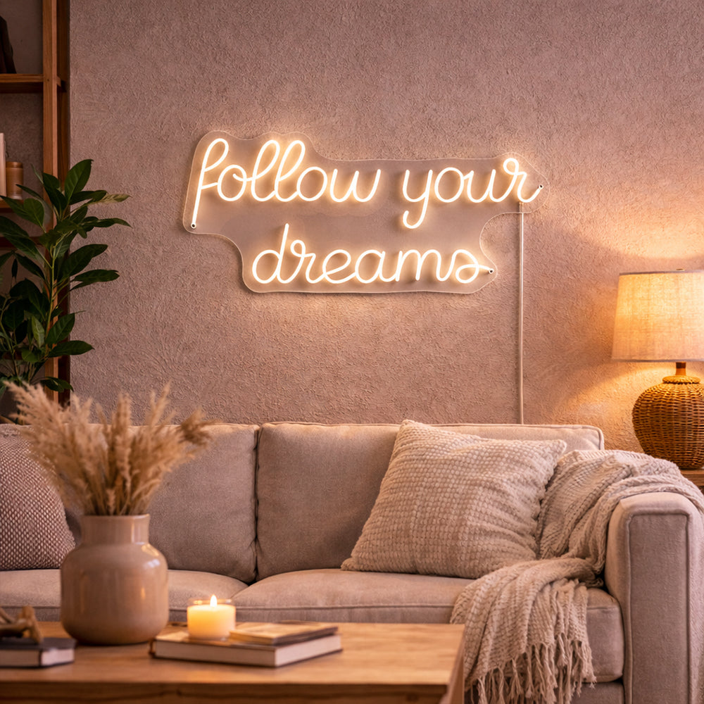 Segui i tuoi sogni a Led Neon Sign - Made in London Inspirational Neon Signs