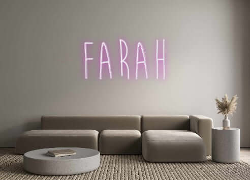 Editor en línea de letreros de neón retroiluminados personalizados Farah