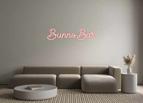 محرر بإضاءة خلفية مخصصة لعلامة النيون عبر الإنترنت Bunns Bar