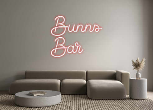 Bunns do editor on-line de letreiro de néon retroiluminado personalizado
Bar