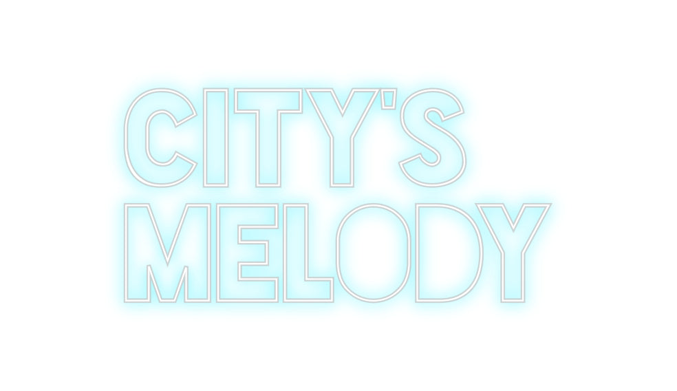 Aangepaste verlichte neonreclame Online Editor City's
melodie