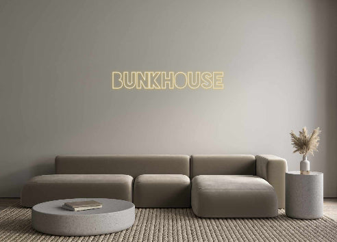 Aangepaste verlichte neonreclame Online Editor BUNKHOUSE