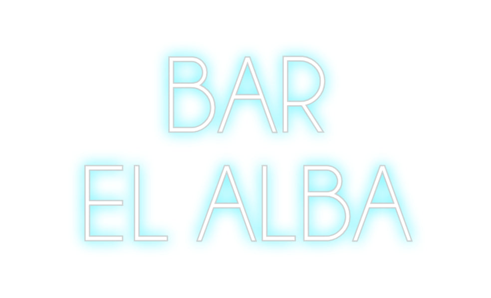 Egendefinert bakgrunnsbelyst neonskilt Online Editor BAR
EL ALBA