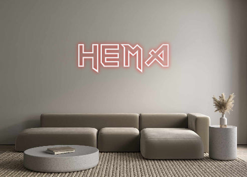 Editor en línea de letreros de neón retroiluminados personalizados HEMA