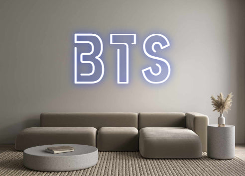 Aangepaste verlichte neonreclame Online Editor bts